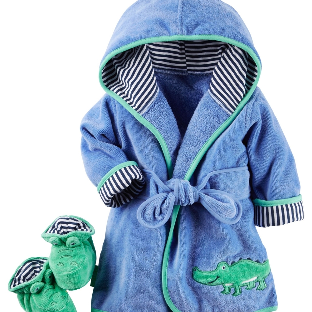 carters Alligator Robe & Bootie Set - Picture 1 of 6